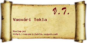 Vasvári Tekla névjegykártya